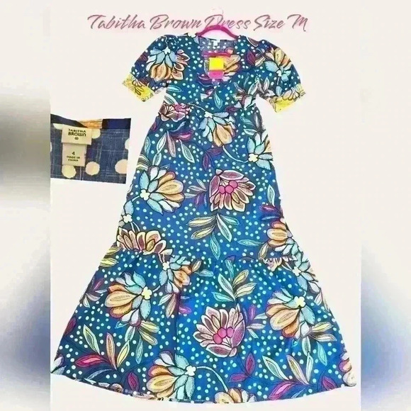 Tabitha Brown Dresses & Skirts - Tabitha Brown Floral Blue Maxi Dress Size 4